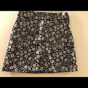 Loft sheen jacquard floral skirt